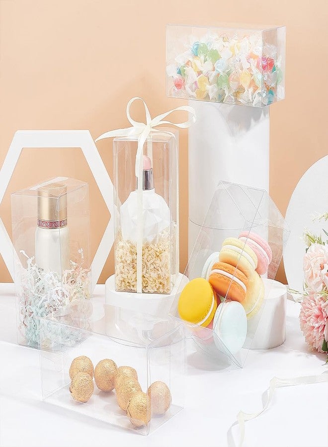 بينيكريت علب هدايا بلاستيكية شفافة مستطيلة الشكل من بينيكريت، 20 قطعة، 2.7 × 2.7 × 5.5 بوصة، مثالية لحفلات الزفاف وأعياد الميلاد والبسكويت والشوكولاتة، ولتزيين المنزل. - Image 5